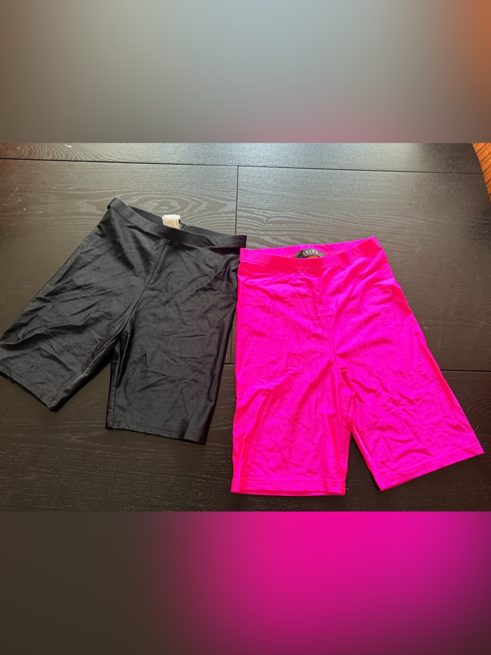 AKIRA Hot Pink and Black Bike Shorts Duo